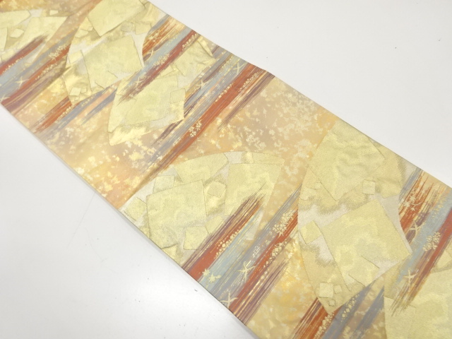 JAPANESE KIMONO / ANTIQUE FUKURO OBI / SILK / WOVEN FLOWER & BIRD